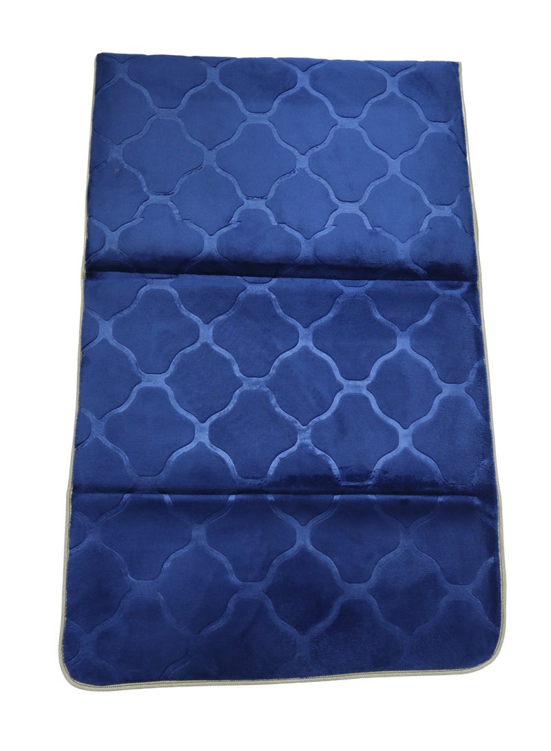 Yuwell Foldable Prayer Mat with Back Support & Carrying Bag, 2-in-1 Prayer Rug Sajadah, Anti-Slip Islamic Salah Mat Soft Velvet Mat 110×65CM for Men & Women, Portable Ramadan & Eid Gift Blue - Image 5